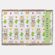 Padrão De Lhamas, Alpacas, Cactus, Seu Nome