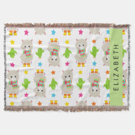 Cobertor Padrão De Lhamas, Alpacas, Cactus, Seu Nome