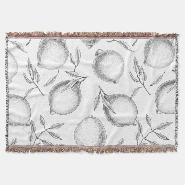 Cobertor Padrão de limão desenhado à mão (Frente)