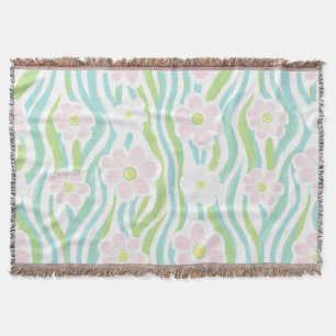 Cobertor Padrão de Linha Floral Abstrata Moderna (8)