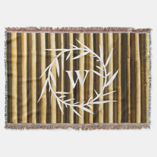 Cobertor Padrão de Linhas Verticais de Monograma de Bambu R