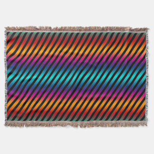 Cobertor Padrão de listras engraçadas - colorido + fundo