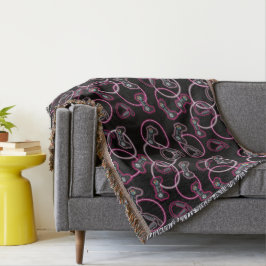 Cobertor Padrão de Meninas Rosa Neon Jogo de Vídeo