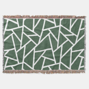 Cobertor Padrão de mosaico verde e branco