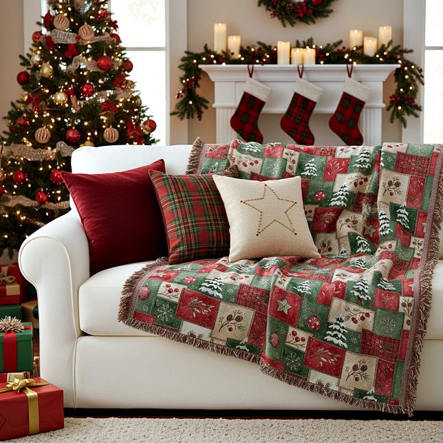 Cobertor padrão de natal em patchwork country (Criador carregado)