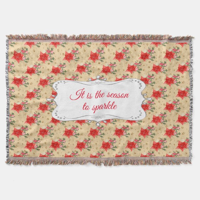 Cobertor Padrão de Natal Floral Personalizado (Frente)