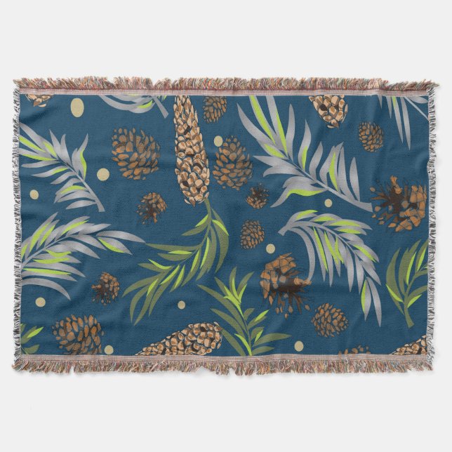 Cobertor Padrão de Natal, Pine Snow 9 (Frente)