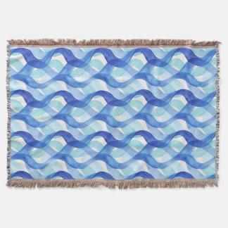 Cobertor Padrão de Onda de Aquarela de Fluxo Oceânico