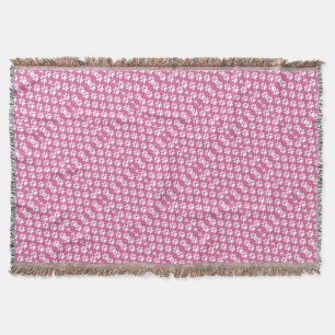 Cobertor Padrão de papoilas rosa e branca