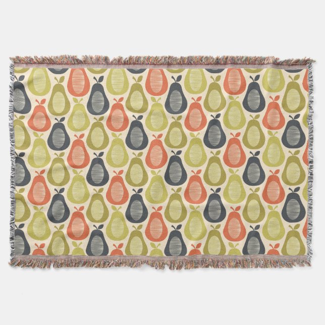 Cobertor Padrão de Peras Escrivíveis Retroativas (Frente)