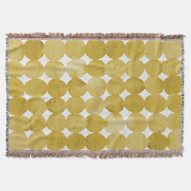 Cobertor Padrão de pontos amarelo de cor d'água de tendênci (Frente)