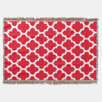 Padrão de Quatrefoil de Ikat Vermelho e Branco