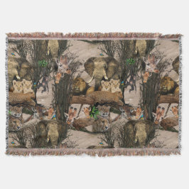 Cobertor Padrão de Repetição de Destino Safari Wildlife