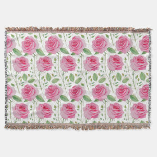 Cobertor Padrão de repetição floral/rosa