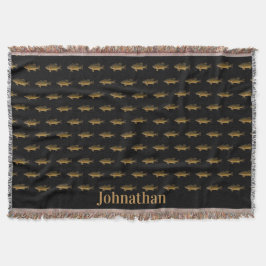 Cobertor Padrão de Robalo de Boca Larga Preto