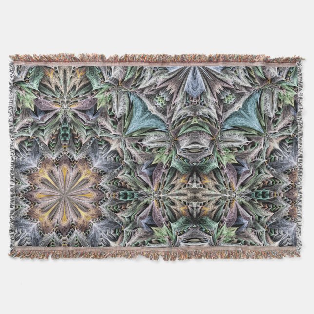 Cobertor Padrão de Rosetas do Jardim Suculento de abstrato  (Frente)