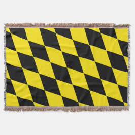 Cobertor Padrão de Sinalizador Diamante da Baviera Preta e