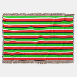 Cobertor Padrão de Stripe Verde Vermelho Design