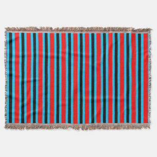 Cobertor Padrão de Stripes Engraçado - vermelho preto + seu