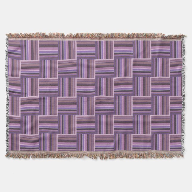 Cobertor Padrão de tecelagem de faixas de Mauve (Frente)