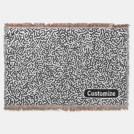 Cobertor Padrão de Turing preto artístico e texto personali