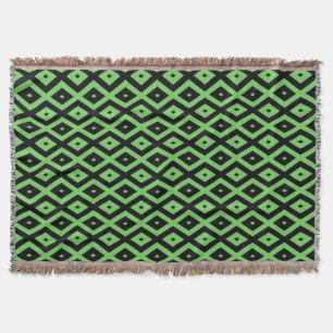 Cobertor Padrão de verde limão e diamante preto