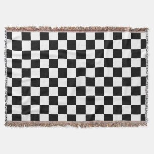 Cobertor Padrão de Verificação Branco Preto
