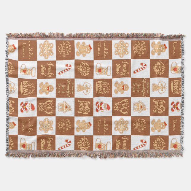 Cobertor Padrão de Verificação de Biscoitos de Gingerpão (Frente)