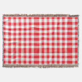 Cobertor Padrão de Verificação de Gingham Vermelho Encantad