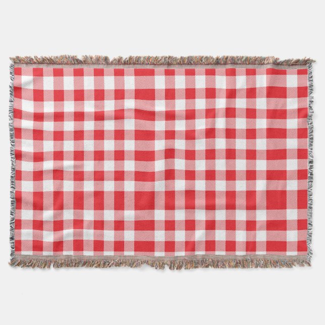 Cobertor Padrão de Verificação de Gingham Vermelho Encantad (Frente)