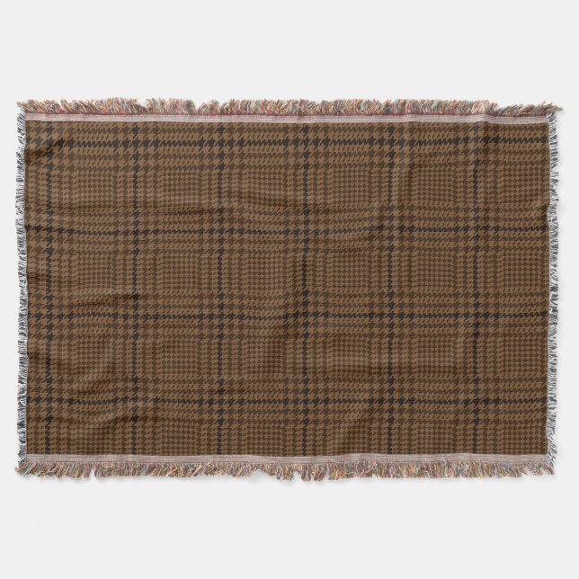 Cobertor Padrão de Verificação de Glen Brown Houndstooth (Frente)