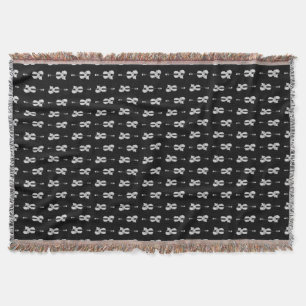 Cobertor Padrão de Violino - Preto e Branco