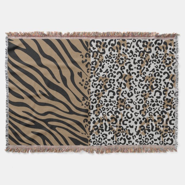 Cobertor Padrão de zebra-leopardo animal (Frente)