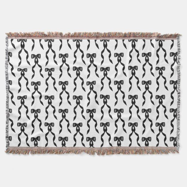 Cobertor Padrão do Arco Preto da Aquarela do rico (Frente)