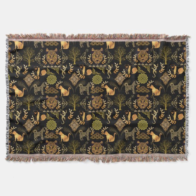 Cobertor Padrão do ouro 03.bw Preto BG (Frente)