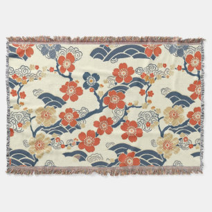 Cobertor Padrão Elegante De Flor De Cereja Sem Costura (14)