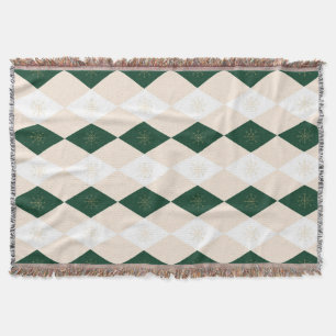 Cobertor Padrão Elegante de Harlequin de Natal com Floco de