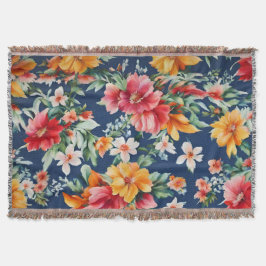 Cobertor Padrão Floral Amarelo de Verão