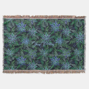 Cobertor Padrão Floral Azul Invisível pintado