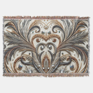 Cobertor Padrão floral brilhante com gemstone