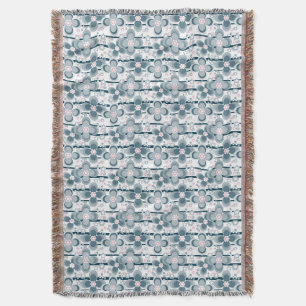 Cobertor Padrão floral cinza e branco cinza