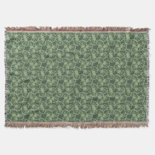 Cobertor Padrão Floral Coral Abstrato Verde Salvia Sem Cost