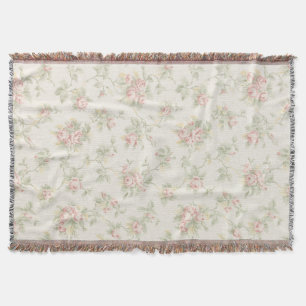 Cobertor Padrão Floral Cottagecore Rosa Antigo Rosa