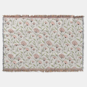 Cobertor Padrão Floral das Populações Rosa Escamosas Elegan