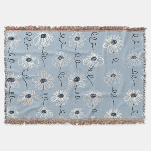 Cobertor Padrão Floral de Margarida Minimalista (7)