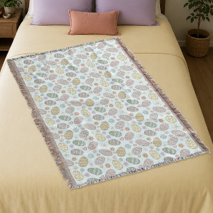 Cobertor Padrão Floral de Ovos de Páscoa Pastel Caprichoso