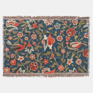 Cobertor Padrão Floral Indo-Persa Boêmio Vintage Vermelho