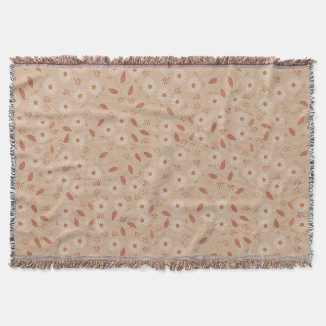 Cobertor Padrão Floral Moderno, Padrão Floral Boho (Frente)