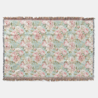 Cobertor Padrão floral neutro estilo vintage