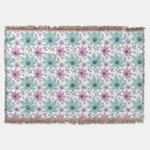 Cobertor Padrão Floral Pastel Sem Costura
